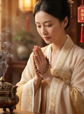 福粒多女士中药合香青玉手链体香