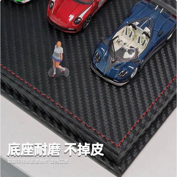 1/64汽车模型展示盒停车位透明亚克力防尘罩适用玩具小车人偶