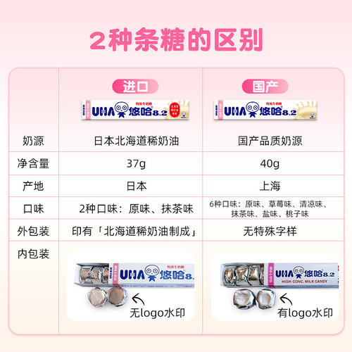 【6条】UHA悠哈抹茶清凉水果特浓牛奶糖硬糖便携条糖喜糖6条 - 图1