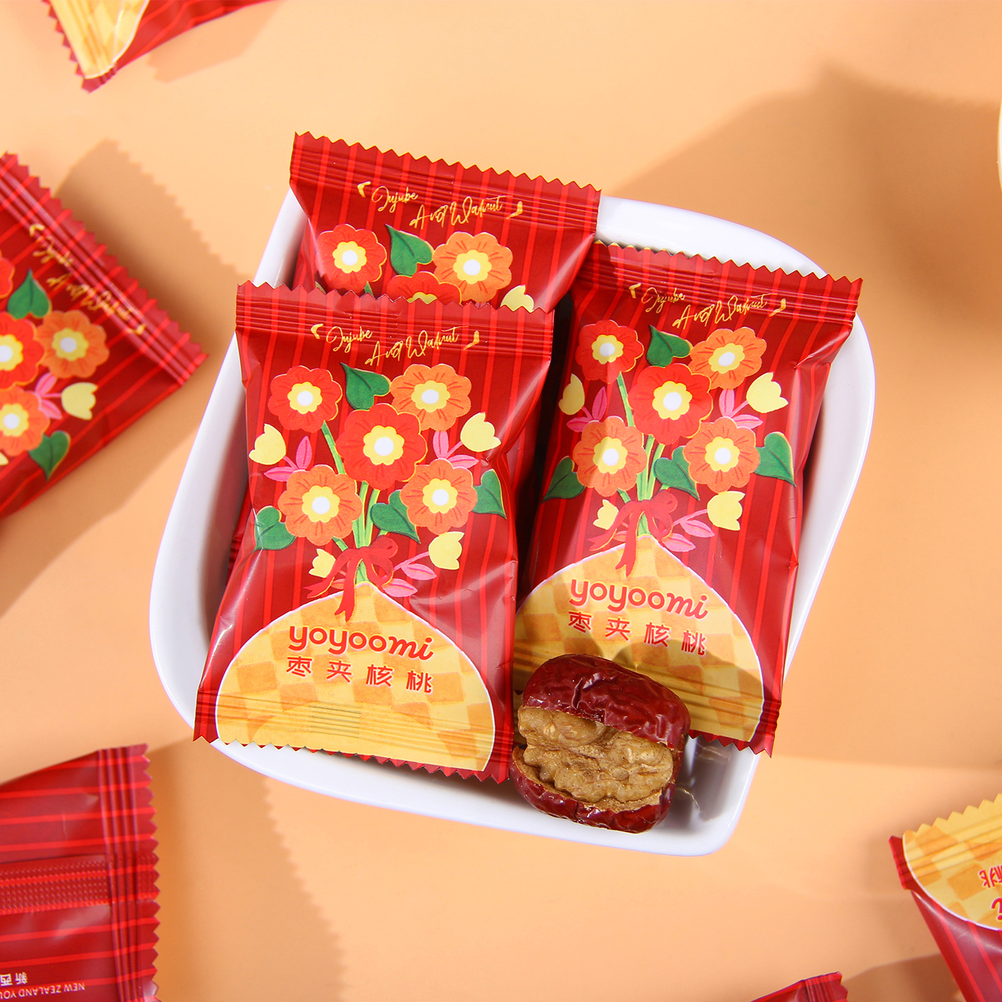新西兰yoyoomi有有米枣夹核桃红枣喜枣子早生贵子结婚订婚喜糖果 - 图0