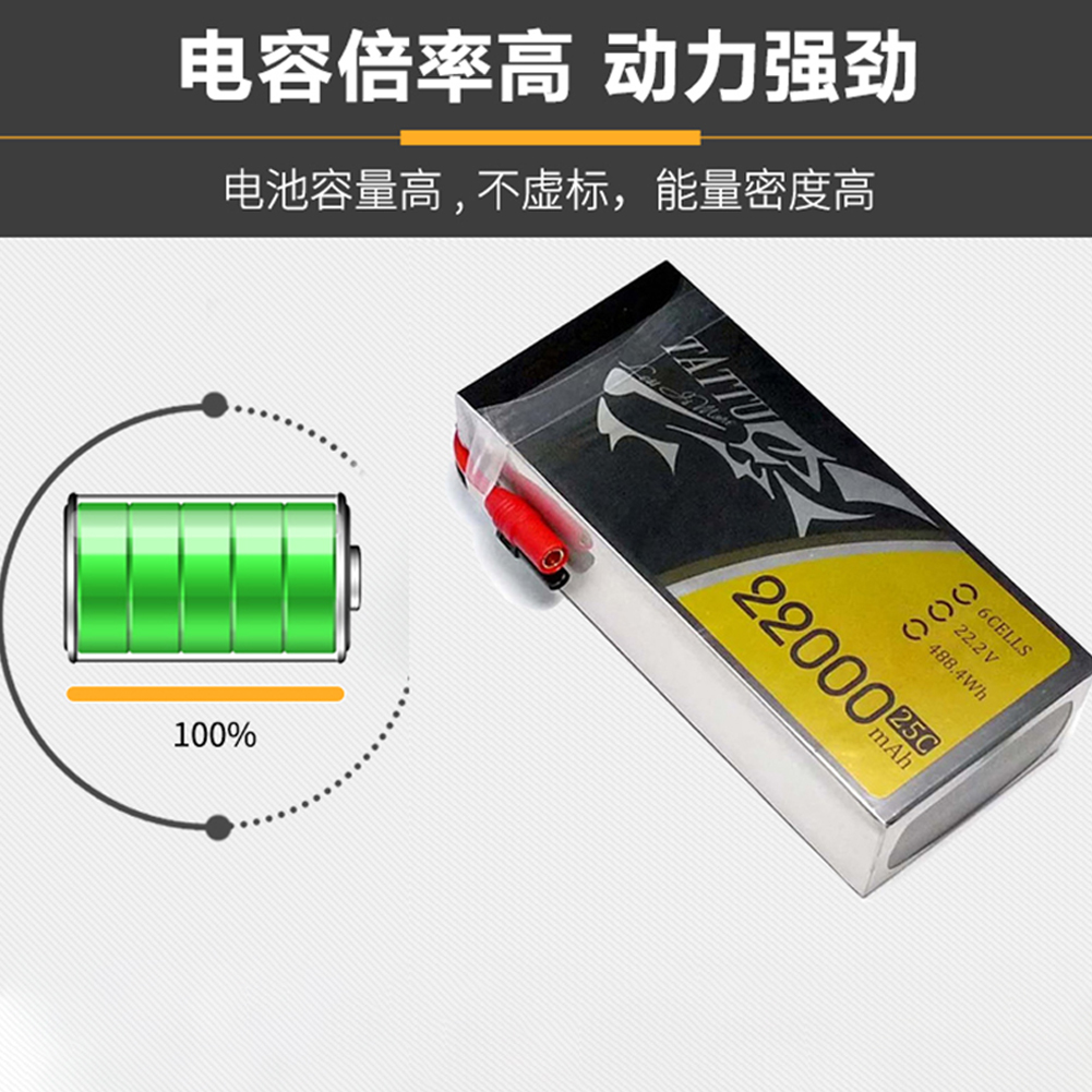 格氏TATTU 6S 8000/10000/16000/22000mah 15/25C 高压智能锂电池 - 图1