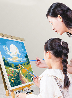 益启画卡通风景数字油画册礼品装