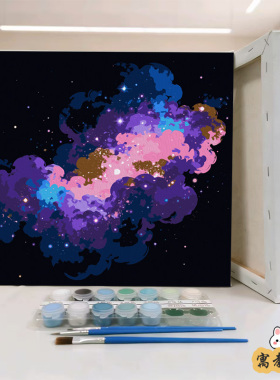 星空宇宙数字油画diy填色
