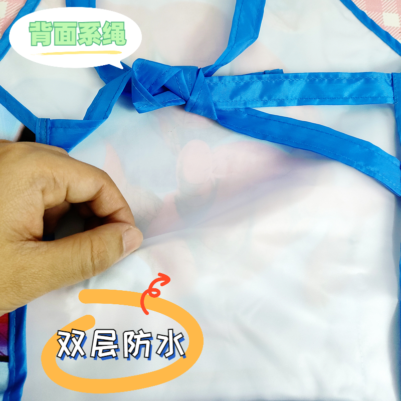Children's waterproof apron for eating and painting