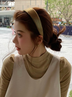 发箍气质百搭少女发饰甜美时尚简约纯色韩版宽边法式头饰网红小众