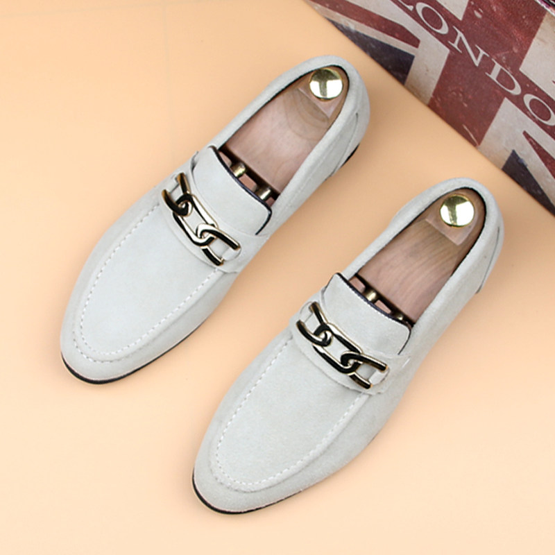 尖头欧美男士翻毛绒豆豆皮鞋磨砂马衔扣休闲鞋懒人一脚磴套脚男鞋,淘宝优惠券,粉丝福利购,淘宝优惠卷