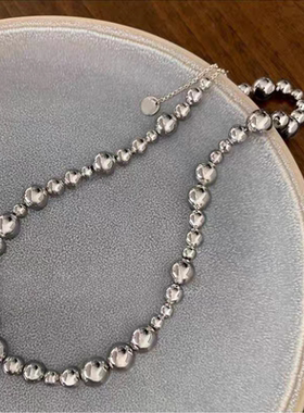 蜜语纪许蜜语朱珠同款项链圆球串珠轻奢小众设计高级感锁骨链配饰