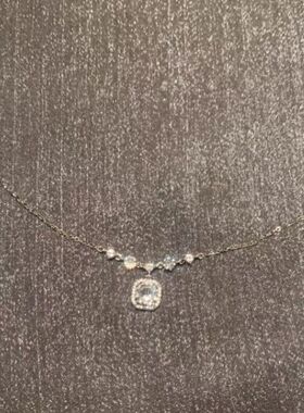 试婚偏差值宋瓷星同款通体925银方糖项链女温柔气质百搭锁骨链
