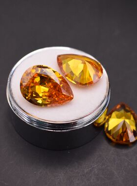 水滴形金黄色麦一点氧化锆