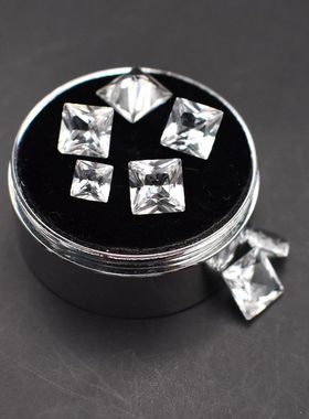 麦一点白宝石正方形裸石白色宝石