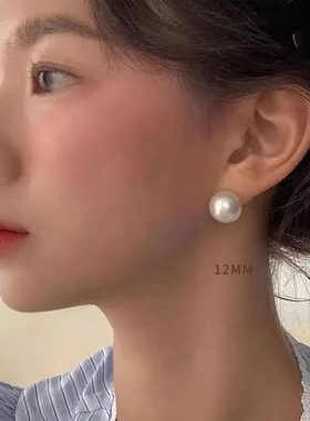 珍珠耳钉银针百搭轻奢感
