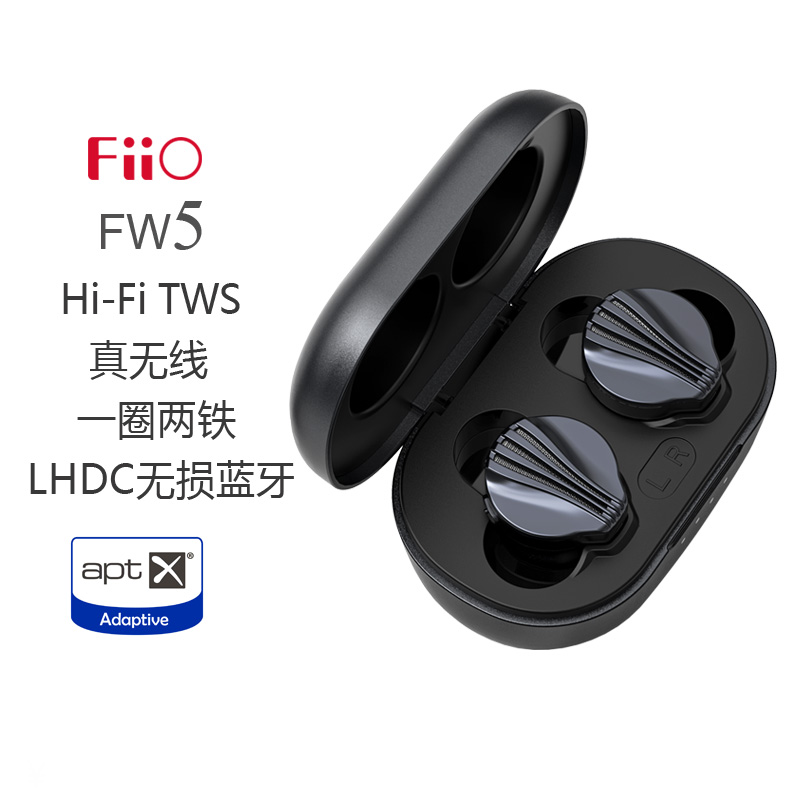 FiiO/飞傲 FW5真无线TWS圈铁FW3耳机HiFi耳塞蓝牙5.2苹果安卓LHDC - 图0