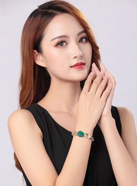 首饰玛瑙串珠女古风中年水晶手链