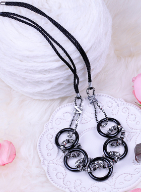 玛瑙新款水晶高端大气秋冬毛衣链