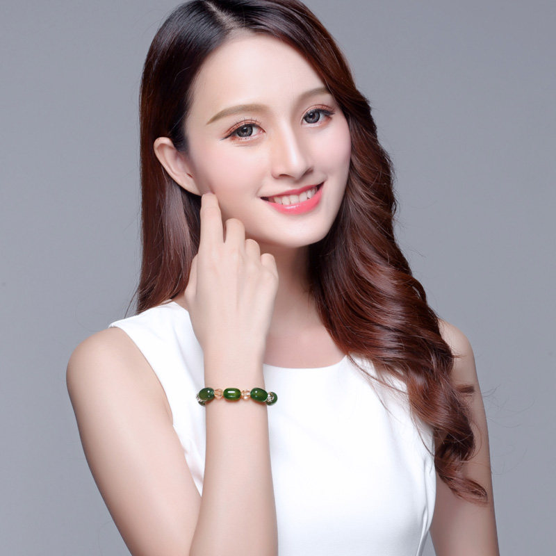 鸿澜原创正品天然进口绿玛瑙女手链 鸿澜手链