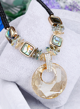 水晶韩国吊坠大气百搭配链