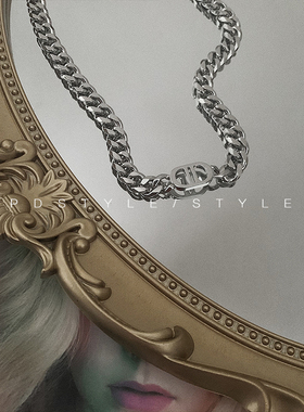 欧美风字扣钛钢ins嘻哈蹦迪项链