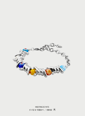 男女钛钢人造水晶小众设计