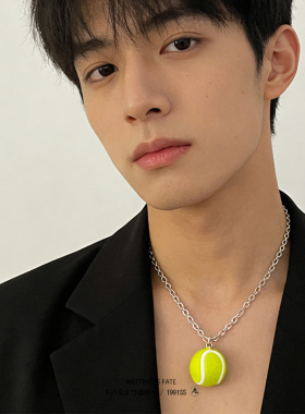 PDSTYLE创意网球运动风钛钢项链