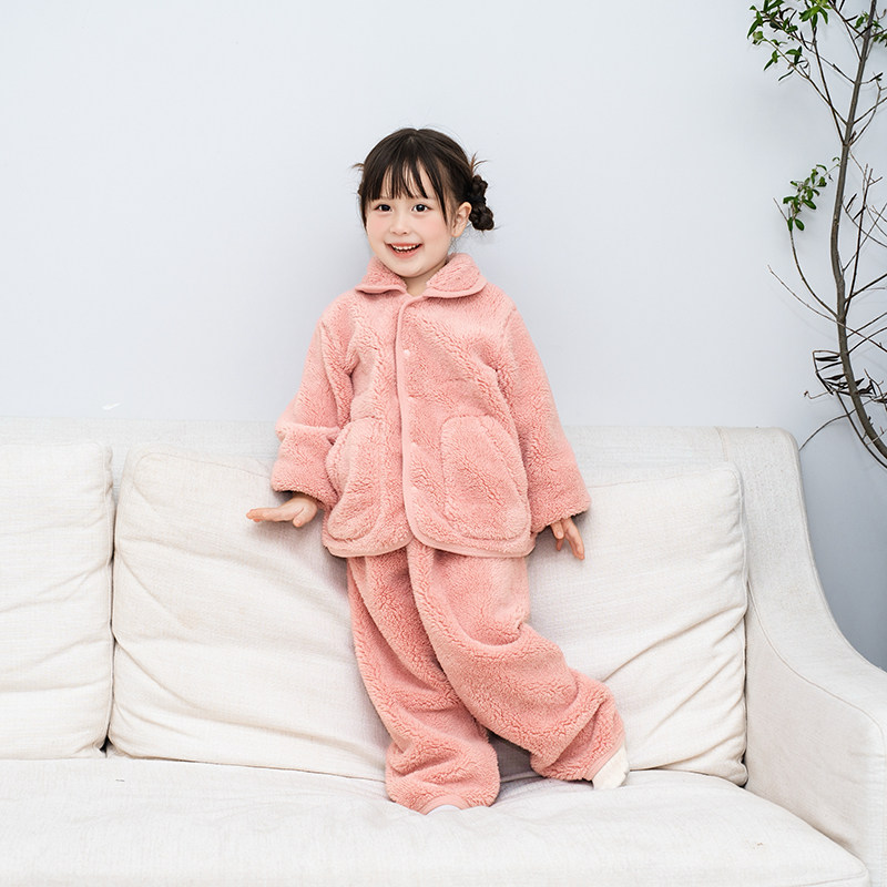 美标2025冬季新品女童睡衣女小孩家居服保暖家居服儿童珊瑚绒加厚,淘宝优惠券,粉丝福利购,淘宝优惠卷