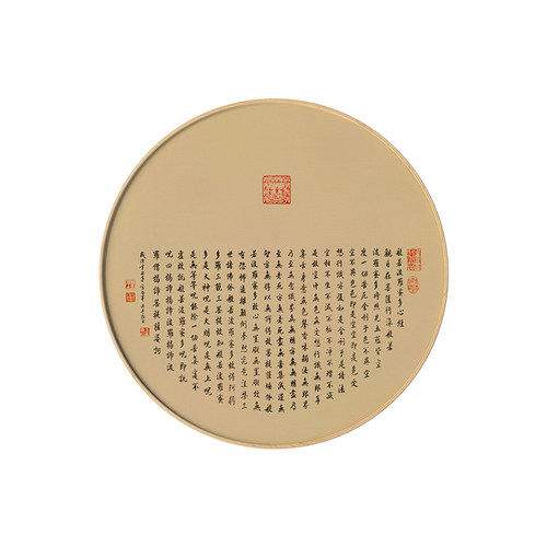 手绘禅意荷花心经书法字画金刚经大悲咒手写真迹圆形玄关客厅挂画 - 图3