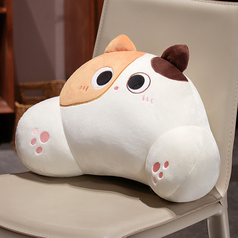 猫咪腰靠办公室腰枕靠枕护腰工位靠垫学生宿舍座椅靠背垫久坐神器 - 图0