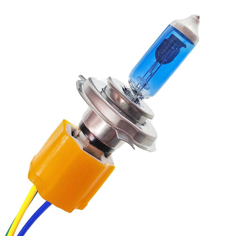 摩托车H4灯泡插头踏板车大沙三爪HS1大灯3爪陶瓷隔热前大灯插座 - 图2