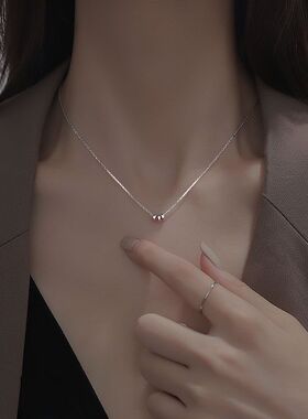韩版s925纯银圆环项链时尚高级小众设计感百搭2025年新款女锁骨链