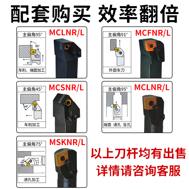 数控刀片菱形CNMG120404不锈钢车床刀具陶瓷内孔合金刀粒外圆刀头 - 图2