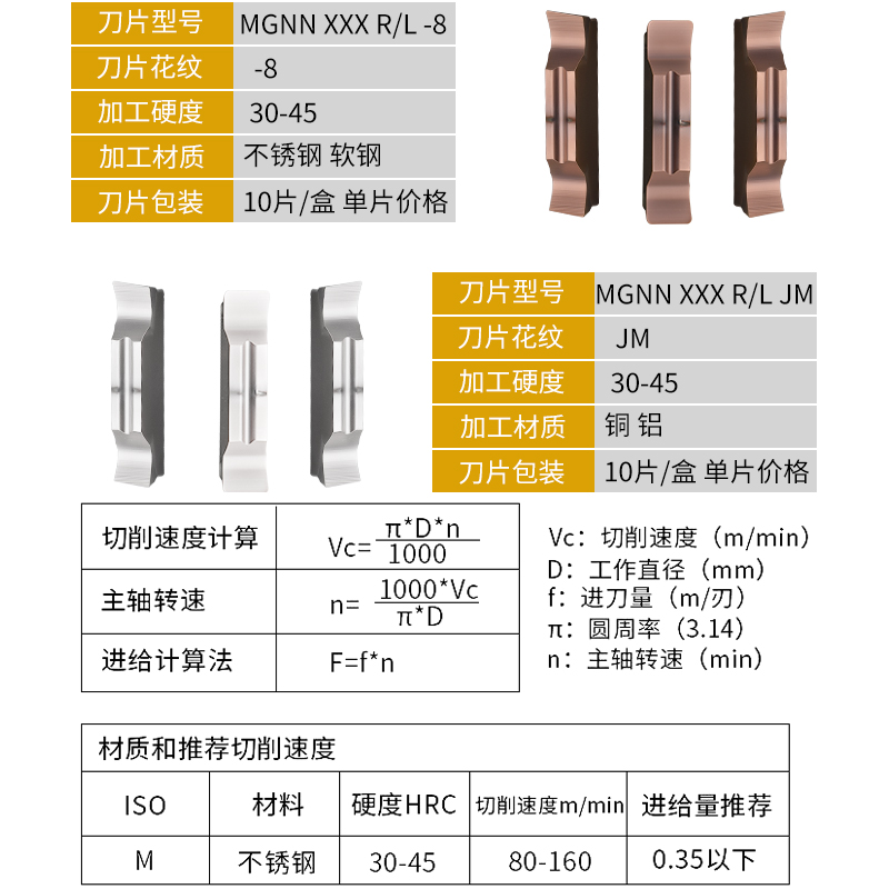 斜口数控切刀刀片切断刀粒割槽割刀切槽车刀刀粒MGGN300槽刀片 - 图2