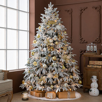 Port Evergranate new PE flocking Christmas tree Snow trees Large white snowflake View Decorative Trees Christmas Decorations Hem