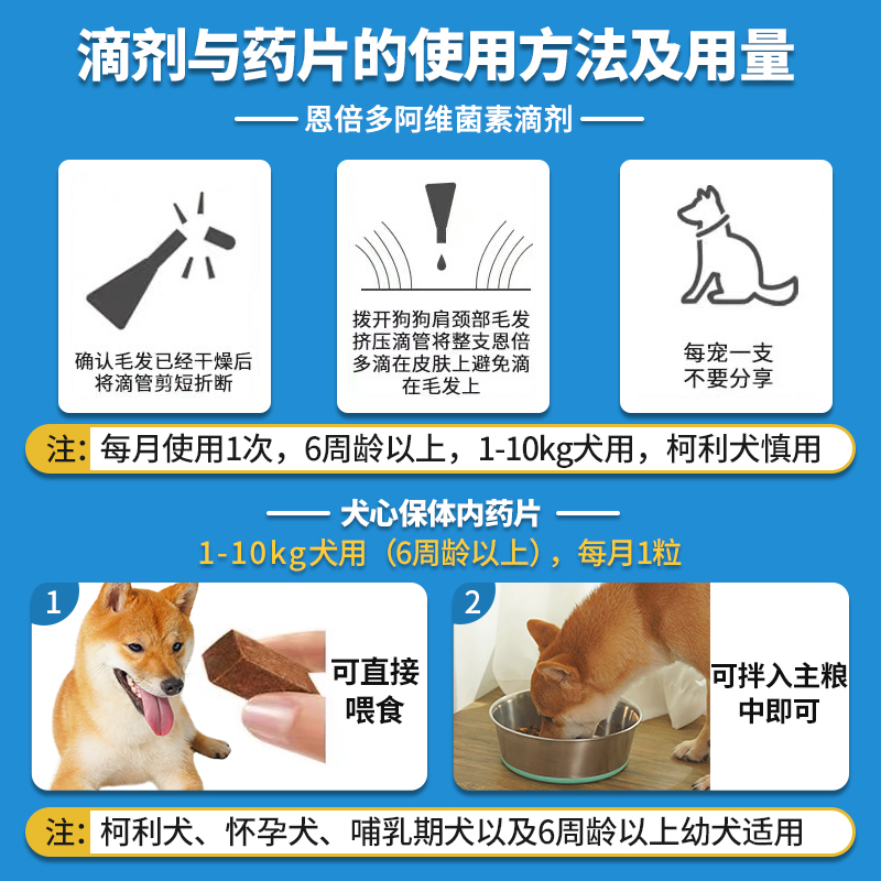 犬心保狗狗驱虫药体内外一体宠物泰迪体内体外驱虫狗恩倍多滴剂