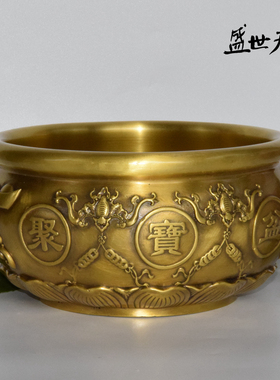 黄铜风水招财客厅摆件小号存钱罐