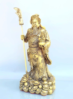 黄铜关二爷神像镇宅店铺