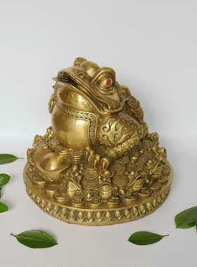 纯铜元宝摆件招财金蟾蜍
