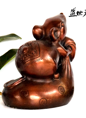 小号老鼠摆件纯铜招财