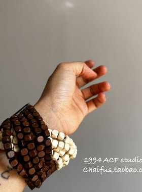 部落风原木弹力绳宽版手镯