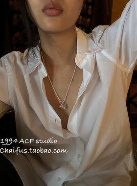 韩系水晶串珠立体碎银子项链