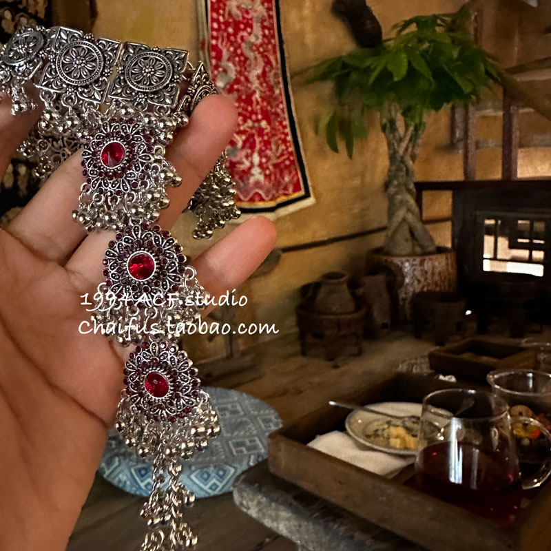 柴夫工作室/S148 复古西域风做旧流苏一体式手链小众苗疆夸张配饰 - 图2