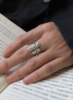 韩系小众多层编织镂空戒指