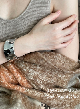 欧美风夸张宽版亮面手镯