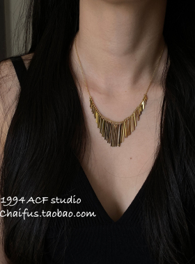 欧美简约轻奢瀑布流苏项链