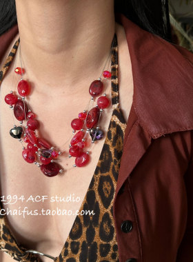 港风复古流苏多层串珠项链