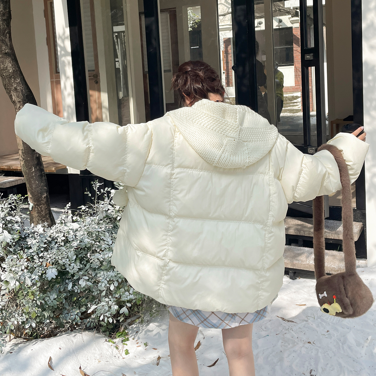 2025冬季新款设计感独特漂亮连帽棉服大码女装胖mm氛围感棉衣外套 - 图2