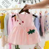 Тонкая летняя одежда для девочек, платье на младенца, юбка, наряд маленькой принцессы, 1-3 лет, в корейском стиле, в западном стиле