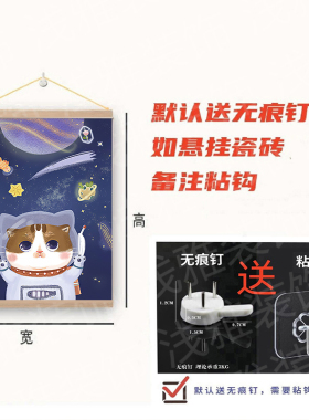 星际萌猫宇航员电表箱遮挡卷轴画