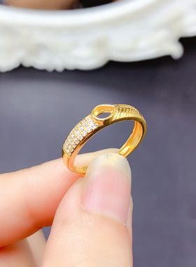 925银三色戒指空托水滴形