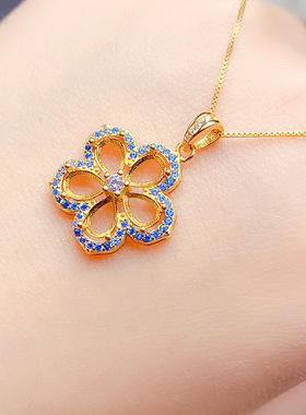 925银三色吊坠空托水滴形