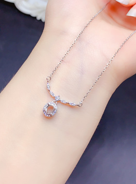 925银三色吊坠空托椭圆形4x5mm