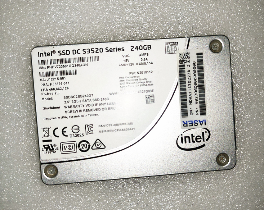 Intel/英特尔 S3500 S3510 S5320 240G 480G 固态硬盘企业级SSD - 图0